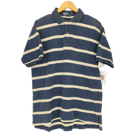 ポロバイラルフローレン Polo by RALPH LAUREN 鹿の子ポニー刺繍ボーダーS/Sポロシャツ メンズ JPN:L