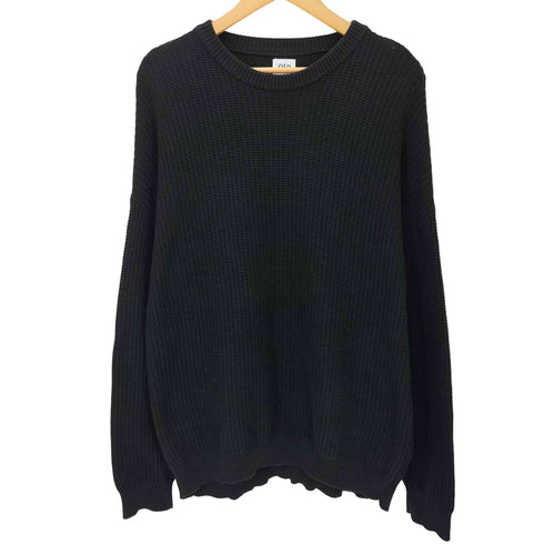 ザラ ZARA 畦編み クルーネック コットンニット メンズ import:L
