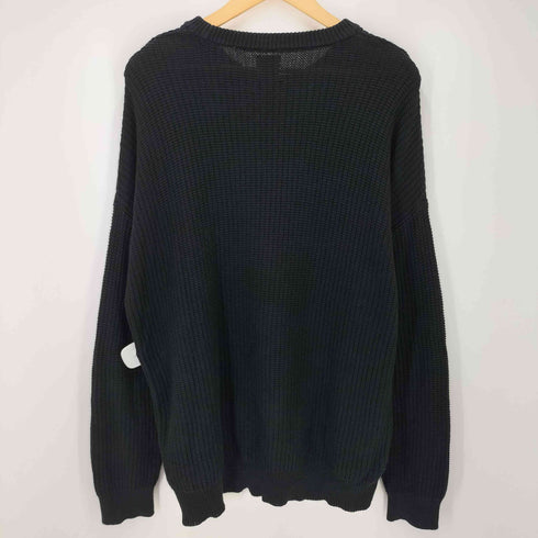 ザラ ZARA 畦編み クルーネック コットンニット メンズ import:L