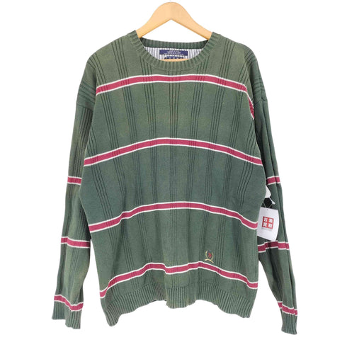 トミーヒルフィガー TOMMY HILFIGER 裾ロゴ刺繍ボーダーリブニット メンズ JPN:L