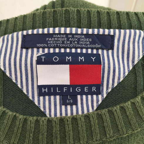 トミーヒルフィガー TOMMY HILFIGER 裾ロゴ刺繍ボーダーリブニット メンズ JPN:L