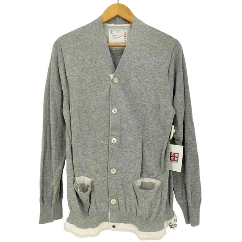 サカイ Sacai 18ss DRAWSTRING KNIT CARDIGAN 裾ドローコード 切替 カーディガン レディース JPN:3