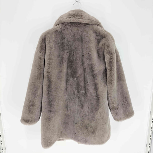 ザラ ZARA Oversized Grey Faux Fur Coat オーバーサイズ グレイ フェイクファー コート レディース import:M