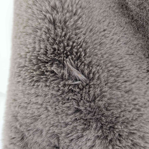 ザラ ZARA Oversized Grey Faux Fur Coat オーバーサイズ グレイ フェイクファー コート レディース import:M