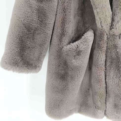 ザラ ZARA Oversized Grey Faux Fur Coat オーバーサイズ グレイ フェイクファー コート レディース import:M