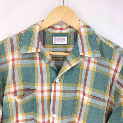 タウンクラフト TOWNCRAFT 60S L/S 開襟チェックシャツ ボックスシルエット メンズ M-15