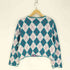 ザラ ZARA アーガイル柄 ニット カーディガン レディース import:M
