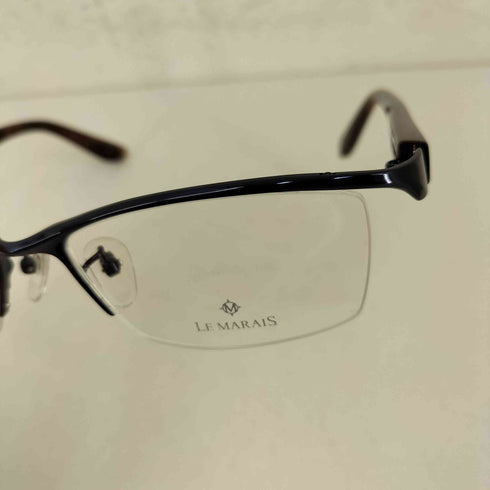 LE MARAIS 日本製 Tortoise Shell 鼈甲柄 ハーフリム メガネ メンズ 55□17 145