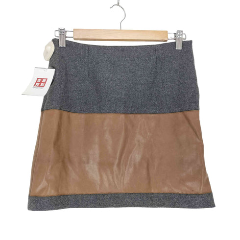 ブルネロクチネリ BRUNELLO CUCINELL ウール×レザー スカート レディース 36