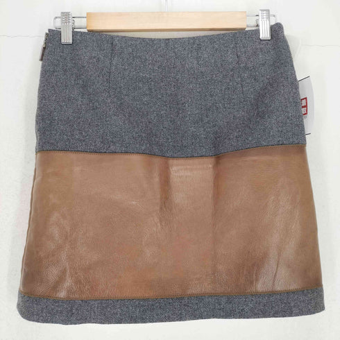 ブルネロクチネリ BRUNELLO CUCINELL ウール×レザー スカート レディース 36