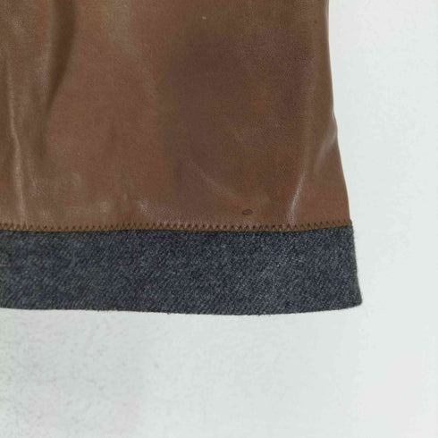 ブルネロクチネリ BRUNELLO CUCINELL ウール×レザー スカート レディース 36