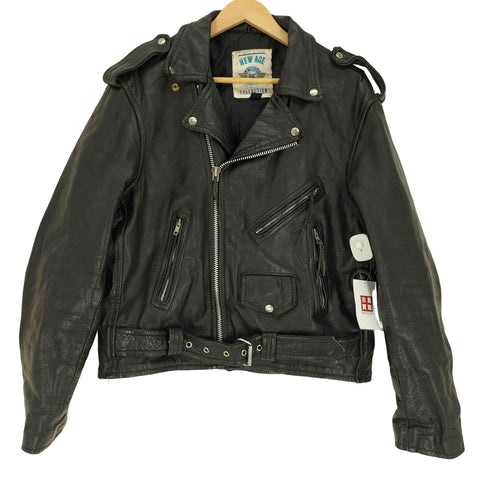 NEW AGE YKK ジップ レザー ダブル ライダース ジャケット メンズ 44