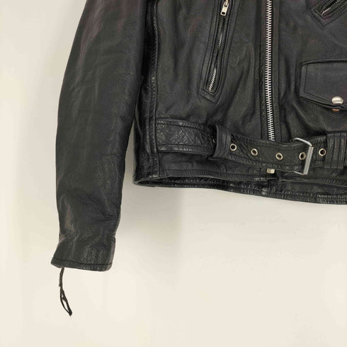 NEW AGE YKK ジップ レザー ダブル ライダース ジャケット メンズ 44