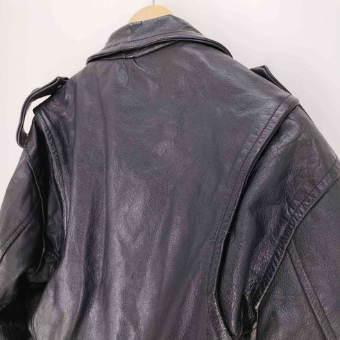 NEW AGE YKK ジップ レザー ダブル ライダース ジャケット メンズ 44