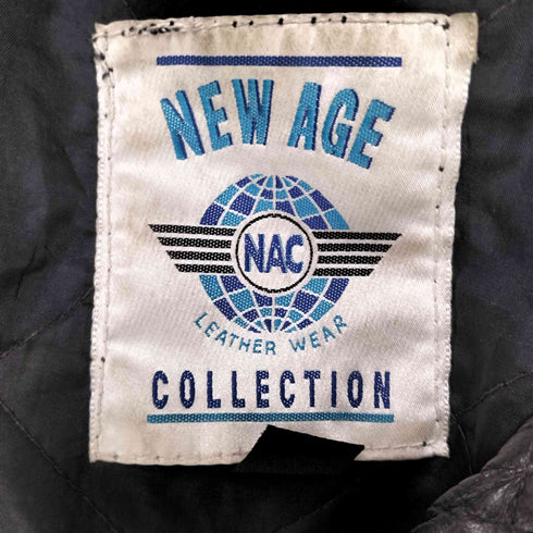 NEW AGE YKK ジップ レザー ダブル ライダース ジャケット メンズ 44