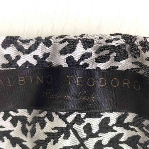 ALBINO TEODORO イタリア製 シルクコットン 総柄 ベルト付きタイトスカート レディース 40