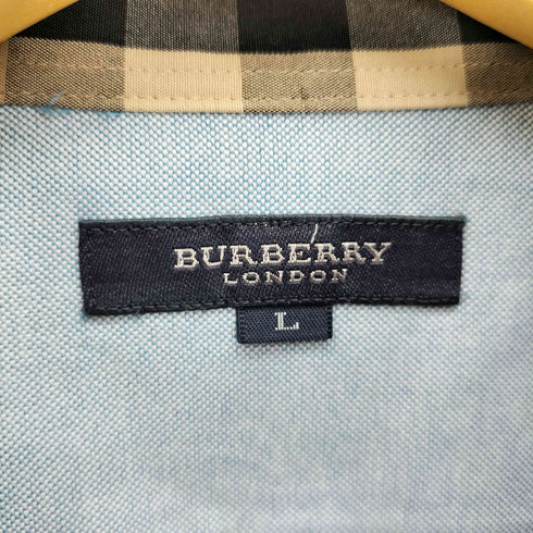 バーバリーロンドン BURBERRY LONDON ロゴ刺繍 襟ノバチェック B.D L/S シャツ メンズ import:L
