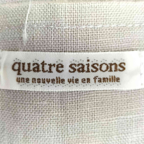 22ss quatre saisons リネン ミモザ刺繍前開きワンピース レディース