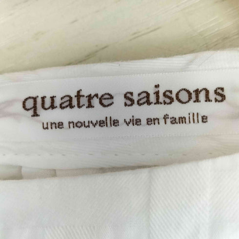 quatre saisons チェック ノースリーブ ギャザーブラウス レディース 38