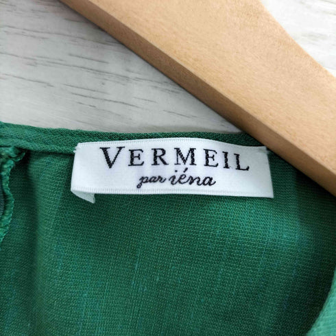 ヴェルメイユ VERMEIL par iena 綿麻ストレッチ ウエストシェイプワンピース レディース  38