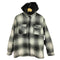 ザラ ZARA flannel hoodei jkt オンブレチェックフーディージャケット メンズ M