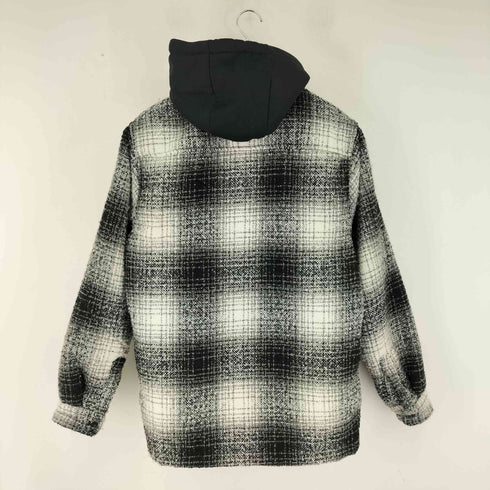 ザラ ZARA flannel hoodei jkt オンブレチェックフーディージャケット メンズ M