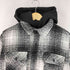 ザラ ZARA flannel hoodei jkt オンブレチェックフーディージャケット メンズ M