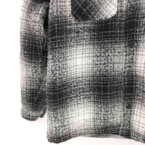 ザラ ZARA flannel hoodei jkt オンブレチェックフーディージャケット メンズ M