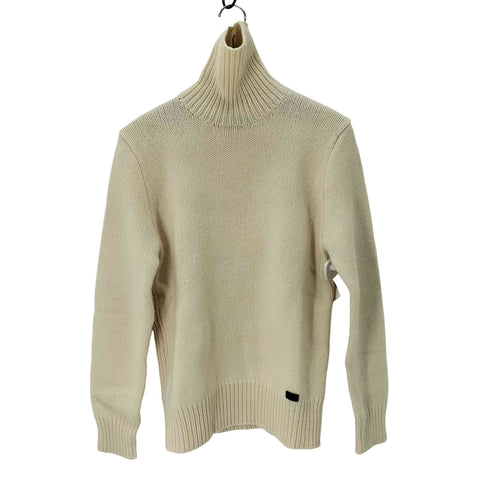 ポロバイラルフローレン Polo by RALPH LAUREN レザーロゴパッチ タートルネックニット レディース M