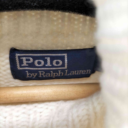 ポロバイラルフローレン Polo by RALPH LAUREN レザーロゴパッチ タートルネックニット レディース M