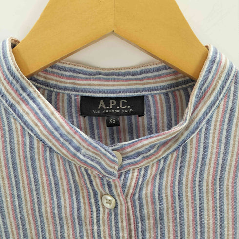 アーペーセー A.P.C. バンドカラープルオーバーシャツ マルチストライプ レディース JPN:XS