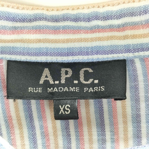 アーペーセー A.P.C. バンドカラープルオーバーシャツ マルチストライプ レディース JPN:XS