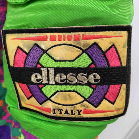 エレッセ ellesse クレイジーパターン 比翼 ジップアップ ナイロンジャケット スキーウェア メンズ 94~5