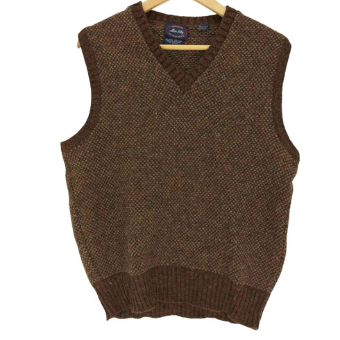 Allen Jolly スコットランド製 ALL WOOL SHETLAND ミックスカラー ウール ベスト メンズ import:L