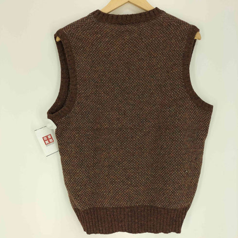 Allen Jolly スコットランド製 ALL WOOL SHETLAND ミックスカラー ウール ベスト メンズ import:L