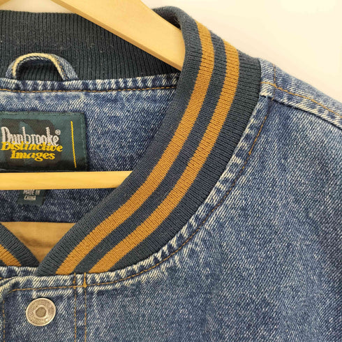 ダンブルック Dunbrooke 90S air systems inc 企業 ロゴ 刺繍 アーム バイカラー デニム スタジアム ジャケット スタジャン ビッグサイズ メンズ 3XL
