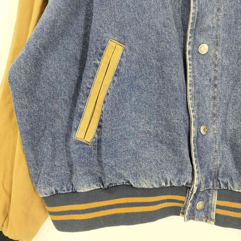 ダンブルック Dunbrooke 90S air systems inc 企業 ロゴ 刺繍 アーム バイカラー デニム スタジアム ジャケット スタジャン ビッグサイズ メンズ 3XL