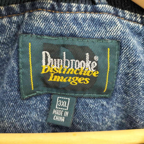 ダンブルック Dunbrooke 90S air systems inc 企業 ロゴ 刺繍 アーム バイカラー デニム スタジアム ジャケット スタジャン ビッグサイズ メンズ 3XL