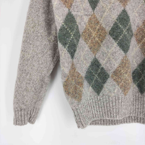 ラッキーストライク LUCKY STRIKE NEW WOOL アーガイル柄 クルーネック ニット メンズ import:M