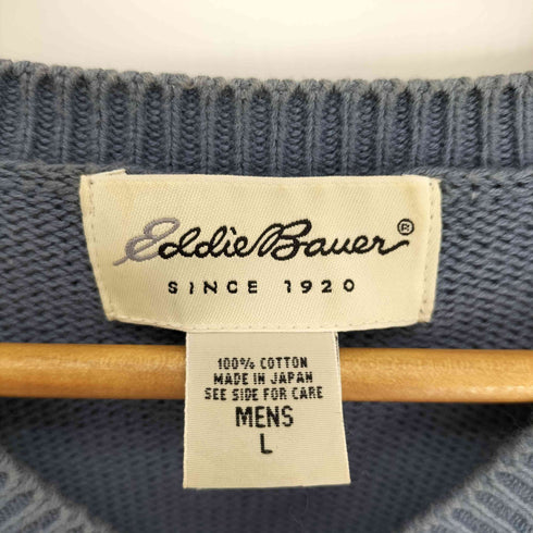 エディーバウアー Eddie Bauer 90-00S 白タグ アーガイル Vネック コットン ニット ベスト メンズ import:L