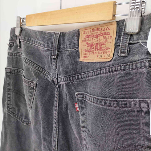 リーバイス Levis 505 ボタン裏 977 刻印 ジップフライ ブラック デニム パンツ メンズ W:34 L:30