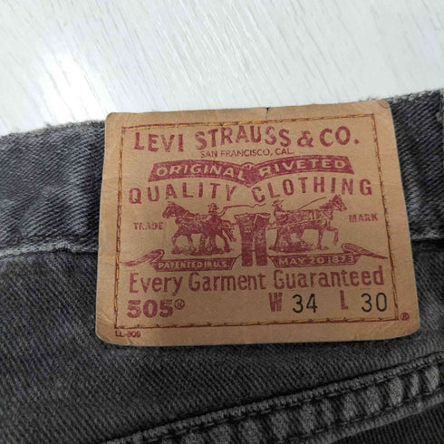 リーバイス Levis 505 ボタン裏 977 刻印 ジップフライ ブラック デニム パンツ メンズ W:34 L:30