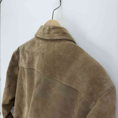 ジェイクルー J.CREW 00S Suede Leather Jacket スウェード レザー トラッカー ジャケット 裏地 ボーダー ブランケット メンズ import:S