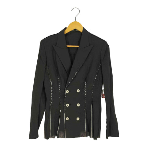 ヨウジヤマモト Yohji Yamamoto LINEN CLOTH 6B HAND STITCH DOUBLE JACKET リネン クロス ハンド ステッチ ダブル ジャケット レディース JPN:2