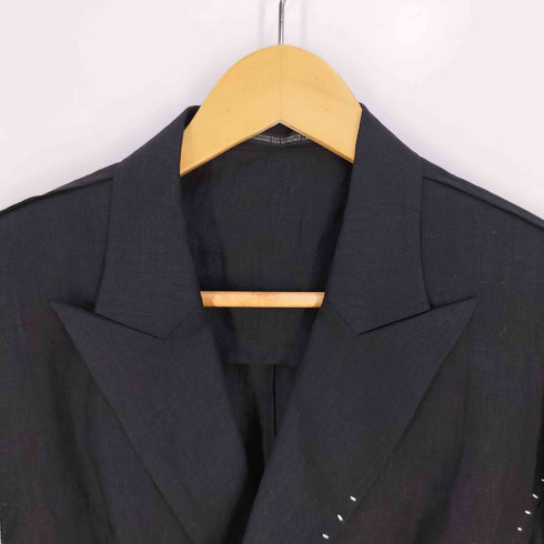 ヨウジヤマモト Yohji Yamamoto LINEN CLOTH 6B HAND STITCH DOUBLE JACKET リネン クロス ハンド ステッチ ダブル ジャケット レディース JPN:2