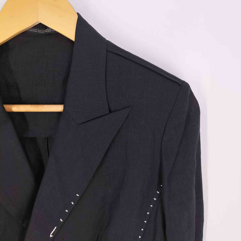 ヨウジヤマモト Yohji Yamamoto LINEN CLOTH 6B HAND STITCH DOUBLE JACKET リネン クロス ハンド ステッチ ダブル ジャケット レディース JPN:2