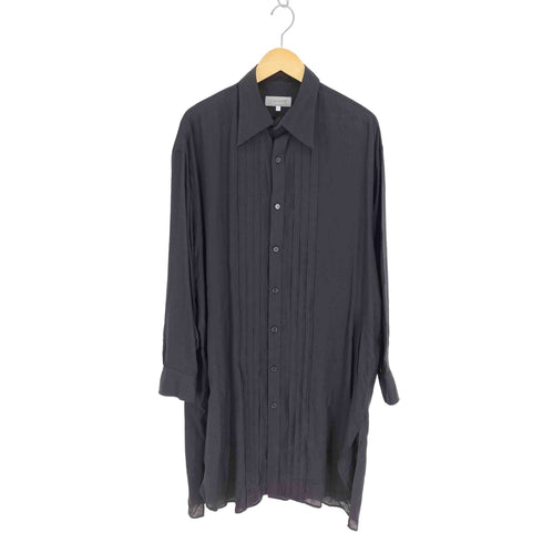 ヨウジヤマモトプールオム Yohji Yamamoto POUR HOMME 24AW CELLULOSE LOAN F TUCKED BLOUSE セルロース ローン タック ブラウス シャツ メンズ JPN:1