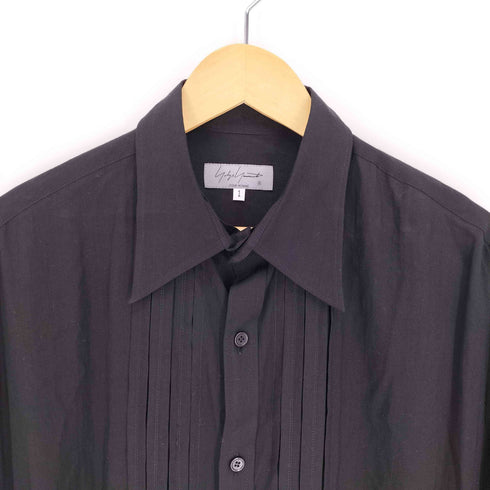 ヨウジヤマモトプールオム Yohji Yamamoto POUR HOMME 24AW CELLULOSE LOAN F TUCKED BLOUSE セルロース ローン タック ブラウス シャツ メンズ JPN:1