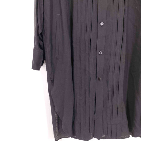 ヨウジヤマモトプールオム Yohji Yamamoto POUR HOMME 24AW CELLULOSE LOAN F TUCKED BLOUSE セルロース ローン タック ブラウス シャツ メンズ JPN:1