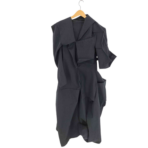 ヨウジヤマモト Yohji Yamamoto 24AW BLOCK ASYMMETRY ブロック アシンメトリー コットン 植物繊維 ワンピース レディース JPN:1